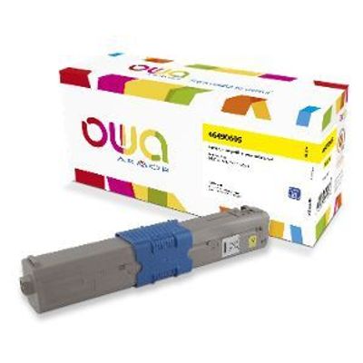 3112539825607-Cartouche laser compatible OKI 46490605 - jaune - Owa K18498OW--0