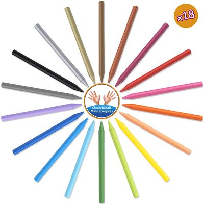 3270220000358-BIC Kids Plastidecor - 18 Craies de coloriage à la cire - couleurs vives--1