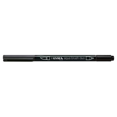 4084900610107-Lyra Aqua Brush Duo - Feutre pinceau double pointe - gris foncé chaud--0