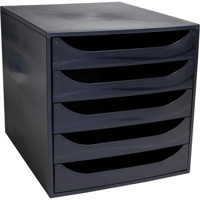 9002493423695-Exacompta Ecobox - Module de classement 5 tiroirs - noir--0