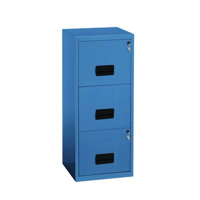 3219090953562-Classeur 3 tiroirs pour dossiers suspendus - 96 x 40 x 40 cm - bleu--0