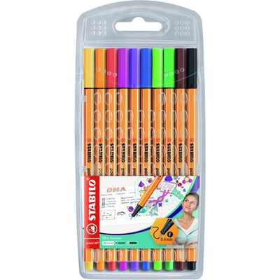 4006381217842-STABILO Point 88 - Pack de 10 feutres fins - 0.4 mm - couleurs assorties--0