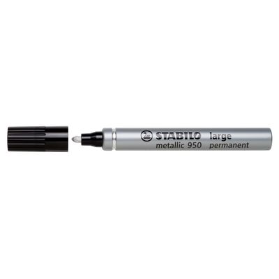4006381348508-STABILO Metallic 950 - Marqueur permanent - pointe moyenne - argent--0