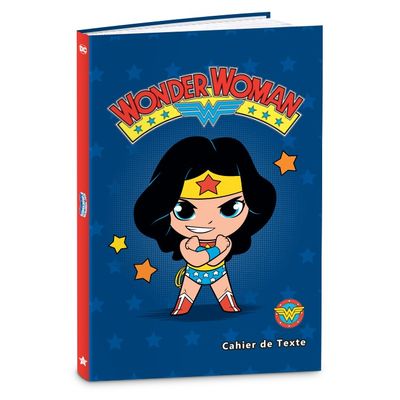 3661507516639-Cahier de textes DC Superfriends - 15 x 21 cm - Batman ou Wonderwoman - Kid'Abord--0