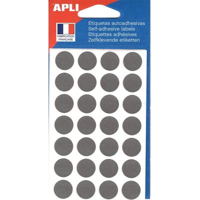 3270241022216-Apli Agipa - 168 Pastilles adhésives - gris - diamètre 15 mm - réf 102221--0