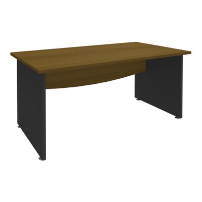 3253310262942-Bureau droit DUAL - L180 - Pieds anthracite - plateau imitation noyer--0