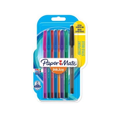 3501179567372-Paper Mate InkJoy 100 - 8 Stylos à bille - Assortis Fun--0