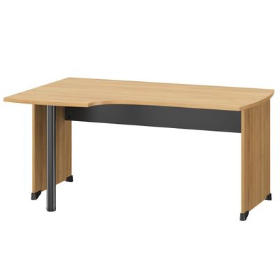 3483601225466-Bureau compact à gauche JAZZ+ - 160 cm - Pieds panneaux - chêne du bocage--0
