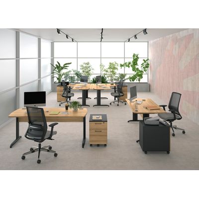 3483601225572-Caisson mobile JAZZ+ - Profondeur 60 cm - 2 tiroirs - chêne du bocage--1