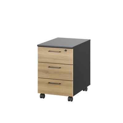 3483601225589-Caisson mobile JAZZ+ - Profondeur 60 cm - 3 tiroirs - chêne du bocage--0