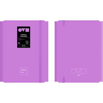 8413623132850-Grafoplas Unequal Minimal - Chemise à 3 rabats - pour Folio - mauve--0