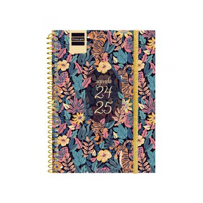 8422952377542-Finocam - Agenda - 2024-2025 - semainier - reliure à spirale - E8 - 120 x 164 mm - Tigre - polypropyl