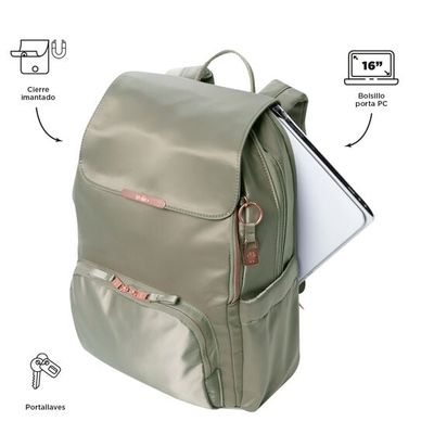 7704758974370-Sac à dos Bel - vert métallisé - 30x41x15cm - 18.45l--0