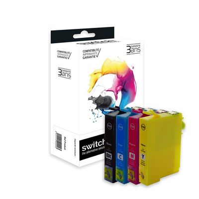 3700654296831-Cartouche compatible Epson 16XL Stylo Plume - pack de 4 - noir, jaune, cyan, magenta - Swi-P_405113324_1-0