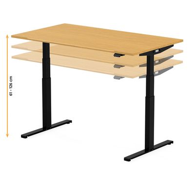 3760350281135-Bureau électrique UGO - L120x70cm - pieds noirs - plateau chêne massif-P_405119042_7-6