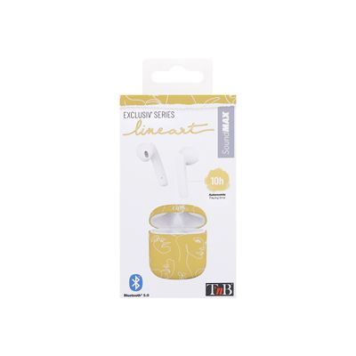 3303170109281-T'nB Exclusiv Art 2 - Kit main libre - écouteur sans fil bluetooth - blanc boitier jaune-P_405131520_2-3