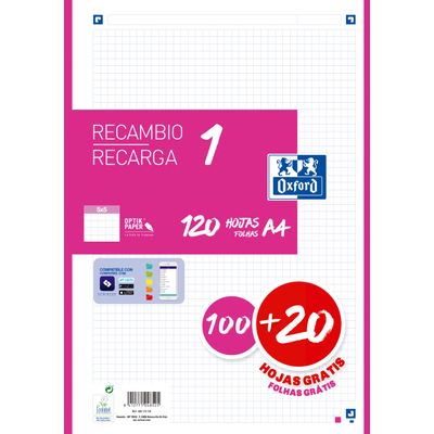 8412771048525-Oxford Classic - Recharge pour bloc-notes - A4 - 120 feuilles / 240 pages - petits carreau-P_405145793_1-0