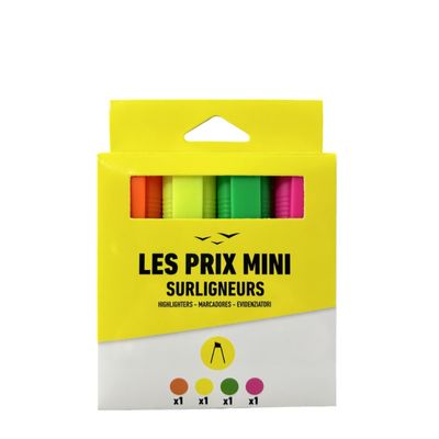 3539012004494-Les Prix Mini - Pack de 4 surligneurs - couleurs assorties-P_405162787_1-0