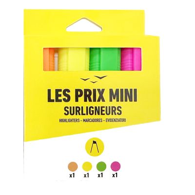 3539012004494-Les Prix Mini - Pack de 4 surligneurs - couleurs assorties-P_405162787_2-1
