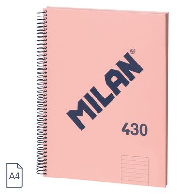 8411574104858-Milan 430 Since 1918 - Cahier de notes - reliure à spirale - A4 (210 x 297 mm) - 80 feuilles / 160 pages - papier blanc - ligné - 4 tr-P_405183439_1-0