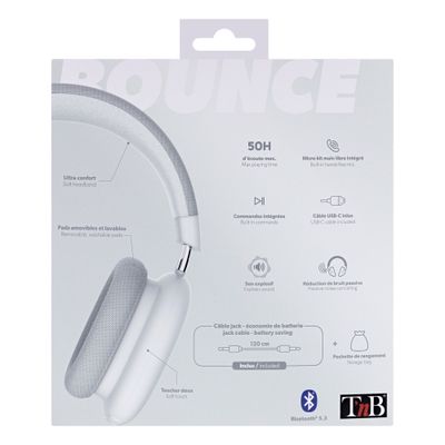 3303170115480-T'nB BOUNCE - Casque sans fil avec micro - isolation acoustique - blanc-P_405189004_6-5