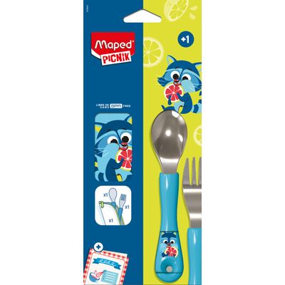 3154148750017-Set de 2 couverts MINIZ pour enfants – Design raton laveur – Pratiques et ludiques-P_405240394_1-0