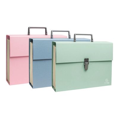3130630563396-Exacompta AutentiK - Trieur à soufflet - 18 compartiments - pour A4 (210 x 297 mm) - capacité : 1440 feuilles - bleu gris, rose -P_405242631_1-1