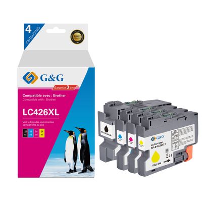 6942383144350-Cartouche compatible Brother LC426XL - Pack de 4 - noir, cyan, magenta, jaune - G&G-P_405242946_1-0
