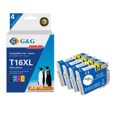 6941881288948-Cartouche compatible Epson 16XL Style plume - Pack de 4 - noir, cyan, magenta, jaune - G&G-P_405242950_1-0