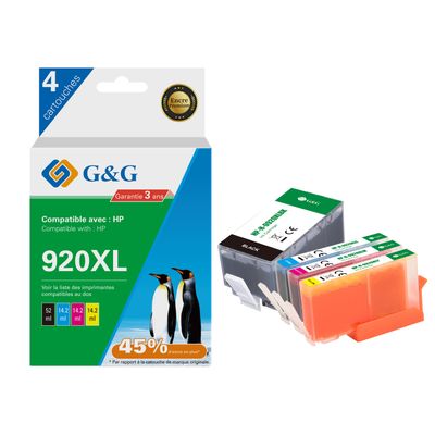 6937173408392-Cartouche compatible HP 920XL - Pack de 2 - noir, cyan, magenta, jaune - G&G-P_405242963_1-0