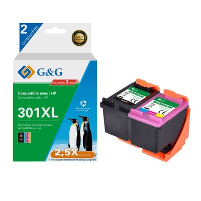 6937173408132-Cartouche compatible HP 901 - Pack de 3 - cyan, magenta, jaune - G&G-P_405242990_1-0