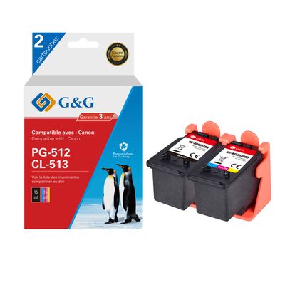 6937173407791-Cartouche compatible Canon PG-512XL/CL-513XL - Pack de 4 - noir, cyan, magenta, jaune - G&-P_405243024_1-0