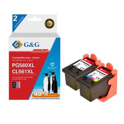 6941881289822-Cartouche compatible Canon PG-560XL/CL-561XL - Pack de 2 - noir, cyan, magenta, jaune - G&-P_405243027_1-0