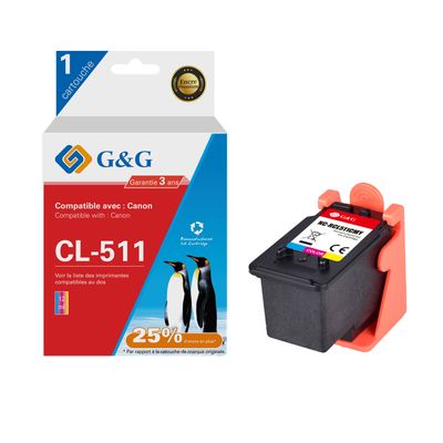 6937173407920-Cartouche compatible Canon CL-511 - cyan, magenta,jaune - G&G-P_405243044_1-0