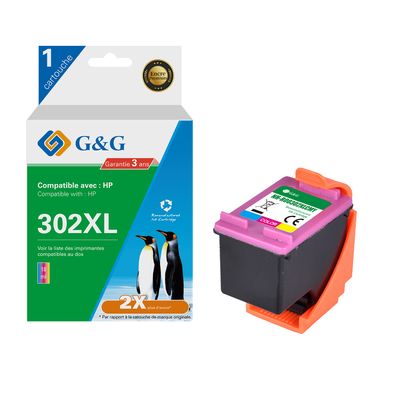 6941881289846-Cartouche compatible HP 302XL - cyan, magenta,jaune - G&G-P_405243061_1-0