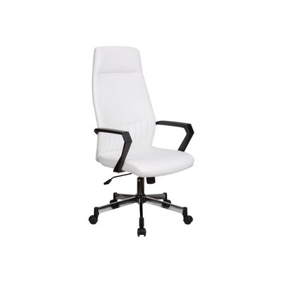 3760185027908-Fauteuil de bureau - BUFFALO - Accoudoirs fixes - Blanc-Angle gauche-0