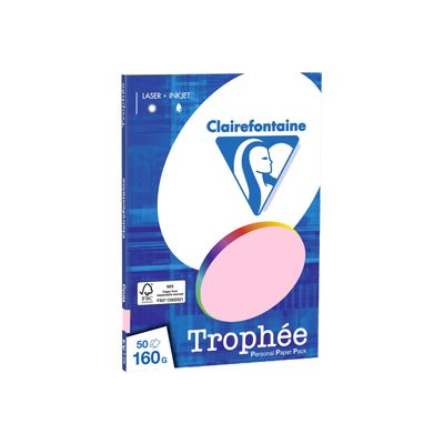 0400000041537-Clairefontaine Trophée - Papier couleur - A4 (210 x 297 mm) - 160 g/m² - Ramette de 50 fe-Angle gauche-0