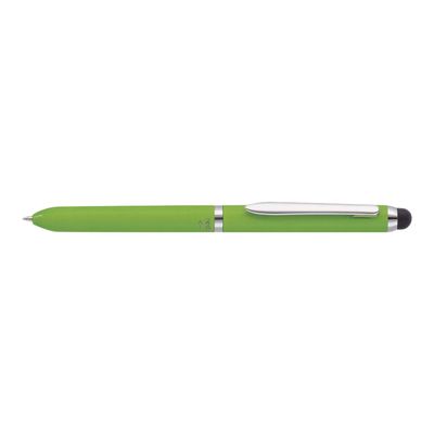 4014421310484-Online Touchpen - Stylo à bille 2 couleurs (bleu et rouge) vert - embout tactile-Angle gauche-0