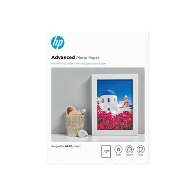 0882780349643-HP - Papier photo brillant - 13 x 18 cm - 250 g/m² - 25 feuilles-Avant-1