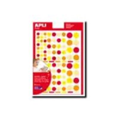 8410782135234-Apli - 6 feuilles gommettes rondes - orange/rouge-Avant-0