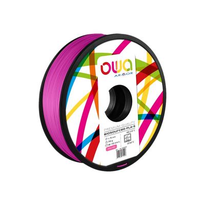 3112539713928-OWA - filament 3D PLA-S - rose - Ø 175 mm - 750g-Angle gauche-0