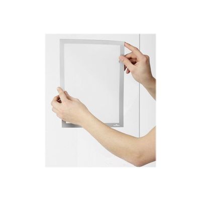 4005546978475-Durable Duraframe Poster Sun - Cadre d'affichage vitrostatique - A4 - argent-Avant-3
