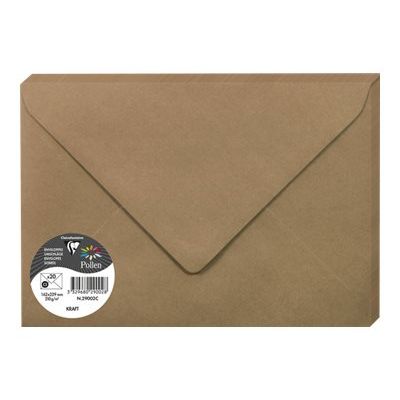 3329680290028-Pollen - 20 Enveloppes gommées - 162 x 229 mm - 135 g/m² - kraft-Angle droit-0