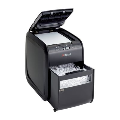 5028252504645-Rexel Auto+ 90X - destructeur de documents coupe croisée - 90 feuilles - Corbeille 20 litres--8