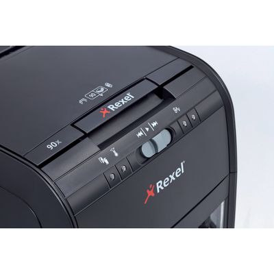 5028252504645-Rexel Auto+ 90X - destructeur de documents coupe croisée - 90 feuilles - Corbeille 20 litres--7