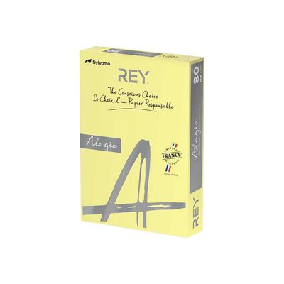 8421938302011-Rey Adagio - Papier couleur - A4 (210 x 297 mm) - 80 g/m² - Ramette de 500 feuilles - jaune-Angle droit-0