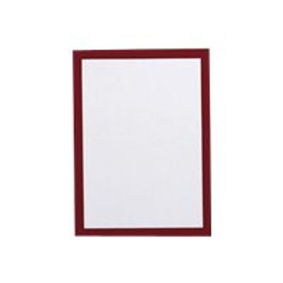 4005546405674-Durable Duraframe Magnetic - 5 Cadres d'affichage magnétiques - A4 - rouge - pour surfaces métal-Avant-2