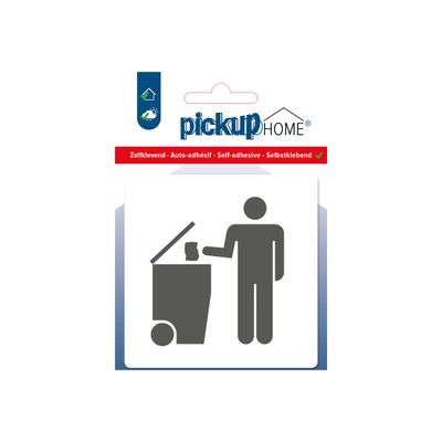 8711234005441-Pickup Home 3D - Plaque Acrylique Local poubelles - 9 x 9 cm - blanc-Avant-0