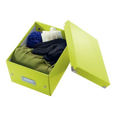 4002432398096-Leitz Click & Store - Boîte de rangement A5 - vert métallisé-Angle droit-1