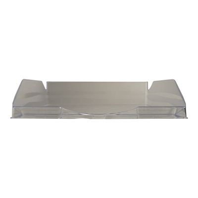 9002493115453-Exacompta Ecotray - Corbeille à courrier gris translucide-Avant-0